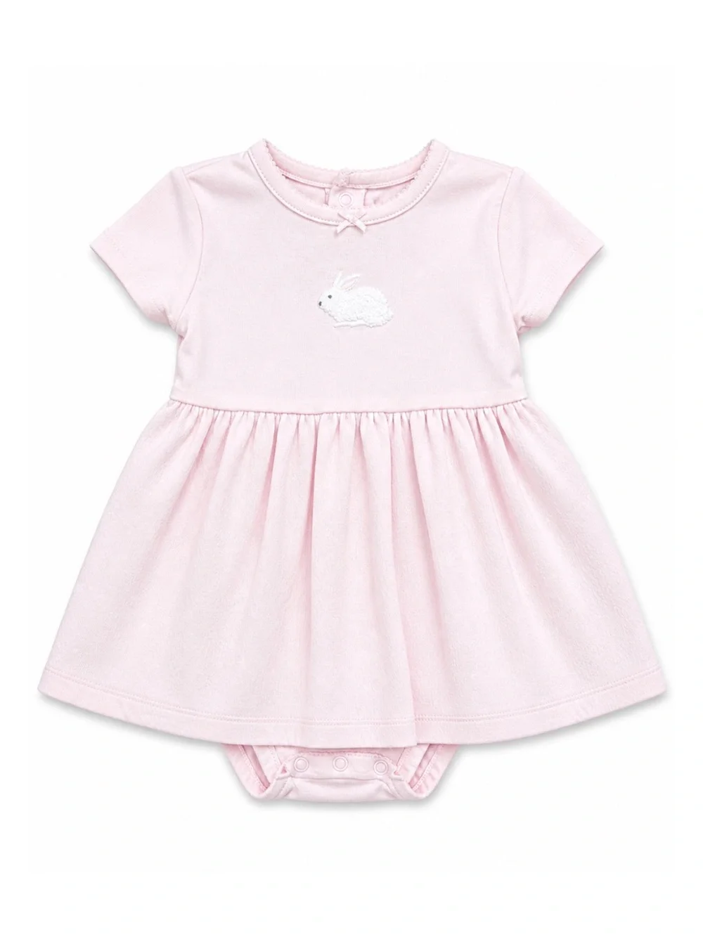 Carters Pink Cap Sleeve Easter Bunny Embroidered Dress Baby Girl Size 12M